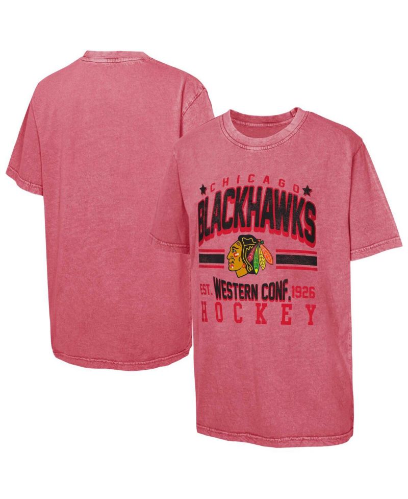 Big Boys and Girls Red Chicago Blackhawks Sure Short T-Shirt