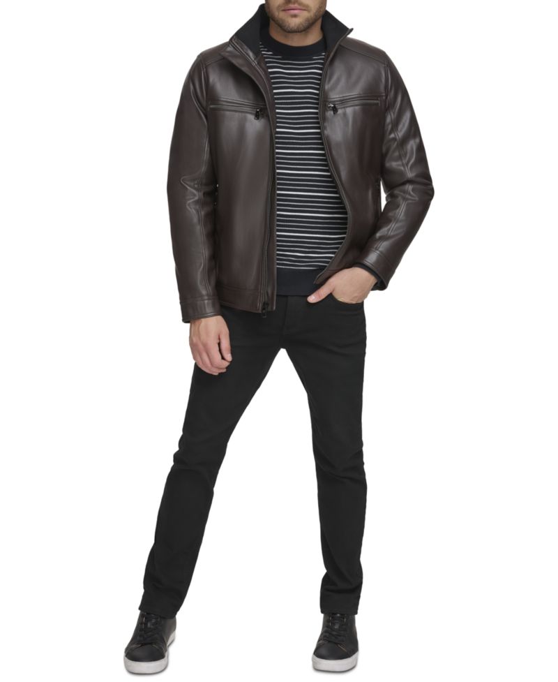 Men's Faux Leather Moto Jacket