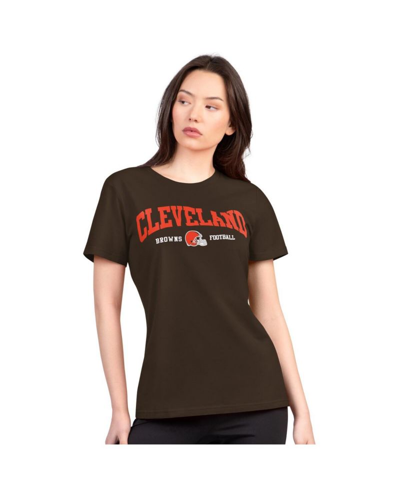 Women's Brown Cleveland Browns Super-Slim Lightweight Winning Crew T-Shirt