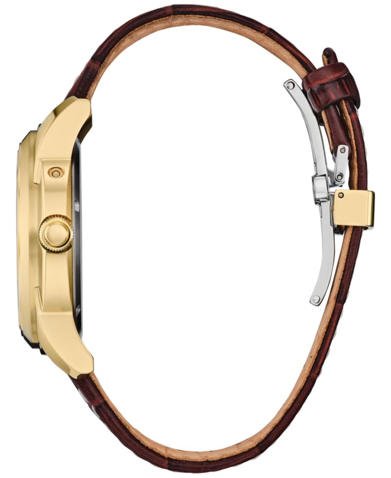 Men's Classic Calendrier Brown Leather Strap Watch 41.8mm