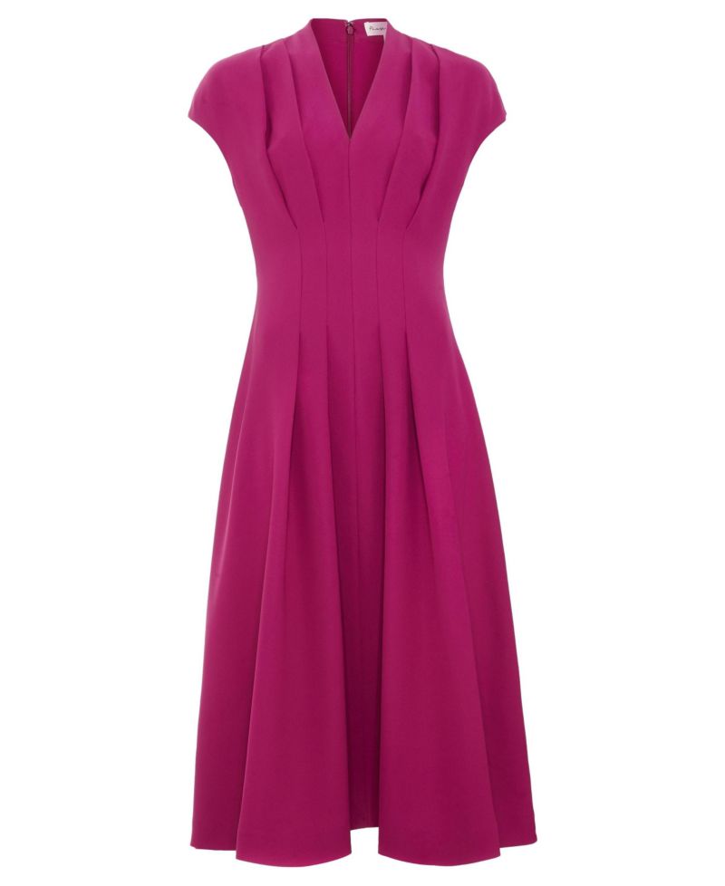 Women's Hanna Pleated V-Neck Midi Dress