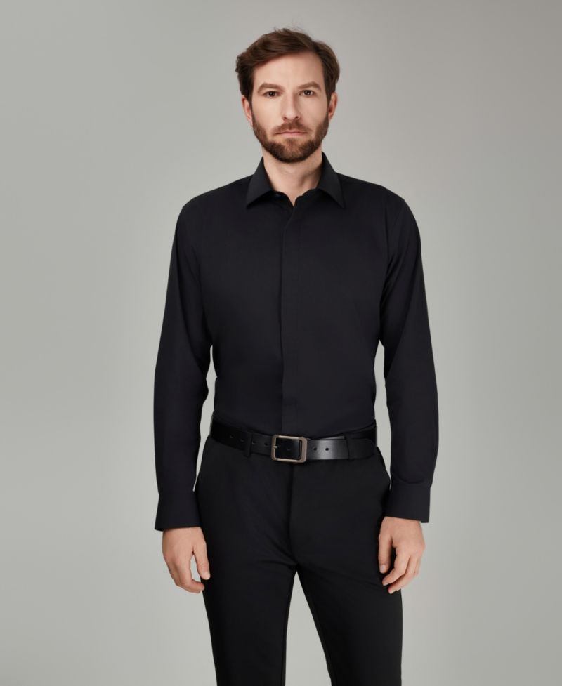 Men's No Iron Formal Solid Dress Shirt