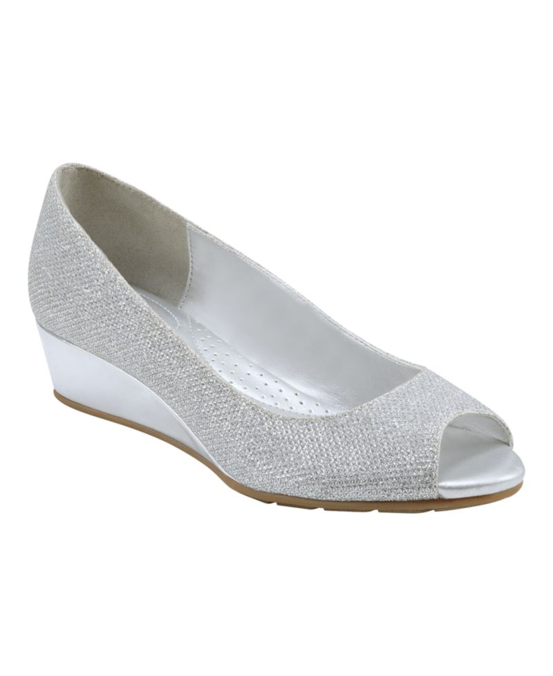 Women's Candra Low Wedge Peep Toe Dress Pumps