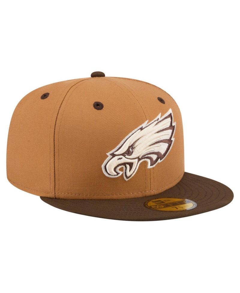 Men's Light Brown/Dark Brown Philadelphia Eagles Two-Tone Walnut 59FIFTY Fitted Hat