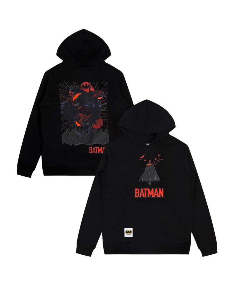 Big Boys and Girls Black Batman Comics Batman Signal Pullover Hoodie