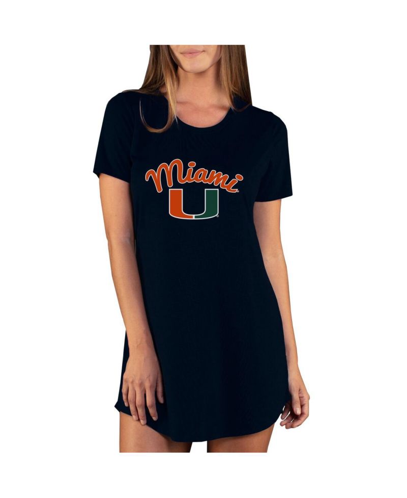 Women's Black Miami Hurricanes Marathon Nightshirt
