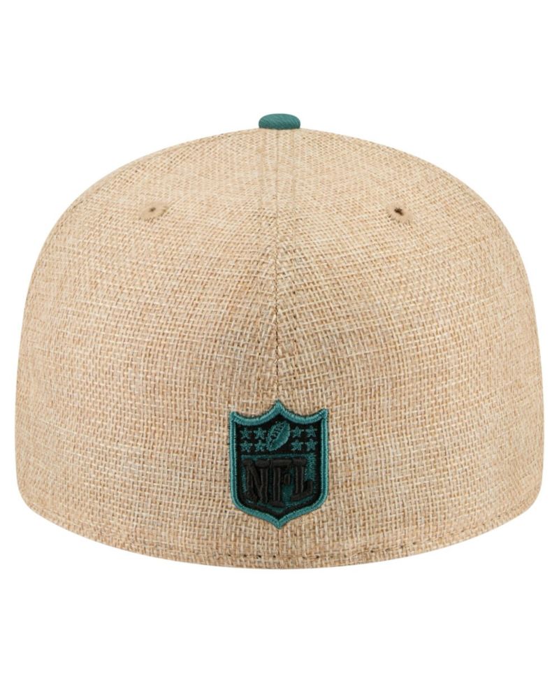 Men's Natural/Midnight Green Philadelphia Eagles Pre-Curved Twine 59FIFTY Fitted Hat