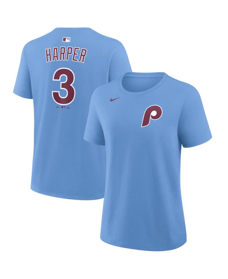 Women's Bryce Harper Light Blue Philadelphia Phillies Name & Number T-Shirt