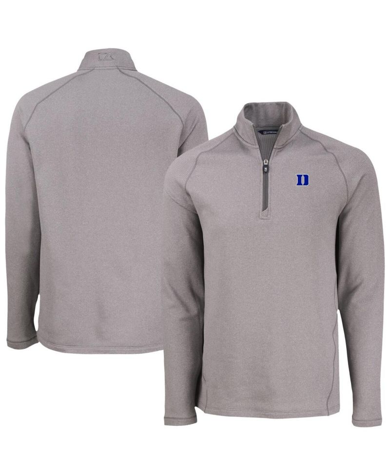 Men's Heather Gray Duke Blue Devils Peshastin Eco Fleece Quarter-Zip Sweatshirt
