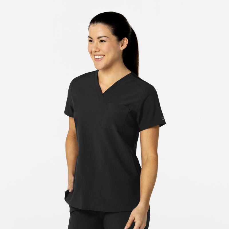 Plus Size W123 Flex-n-Reach V-Neck Scrub Top
