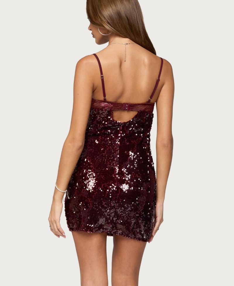 Women's Airi Sequin Sweetheart Neckline Mini Dress