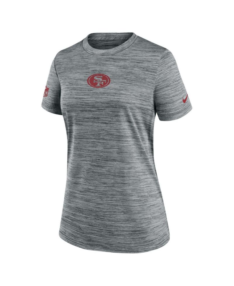 Women's Gray San Francisco 49ers Sideline Velocity Performance T-Shirt