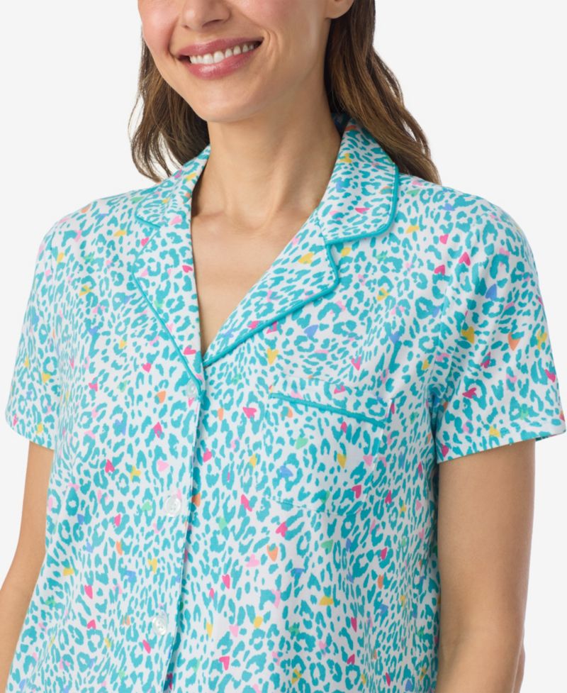 Women's Short-Sleeve Top and Cropped Pajama Pants, 2-Piece Set
