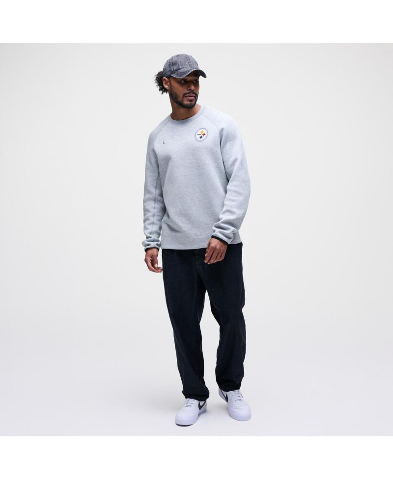 Men's Heather Gray Pittsburgh Steelers Tech Fleece Raglan Sweatshirt