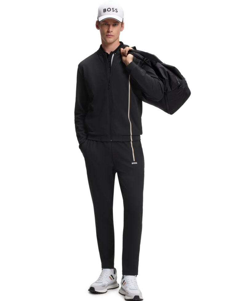 Men's Spin Long Stretch Regular-Fit Gabardine Track Pants