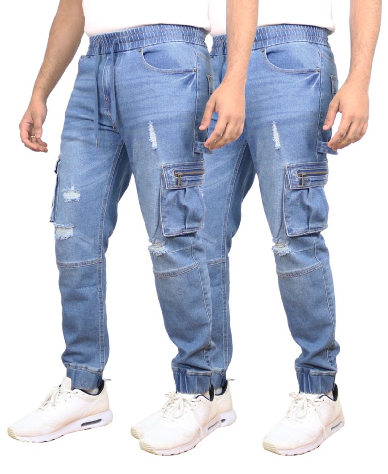 Men's Stretch Cargo Carpenter Jeans Joggers Set, 2-Pack