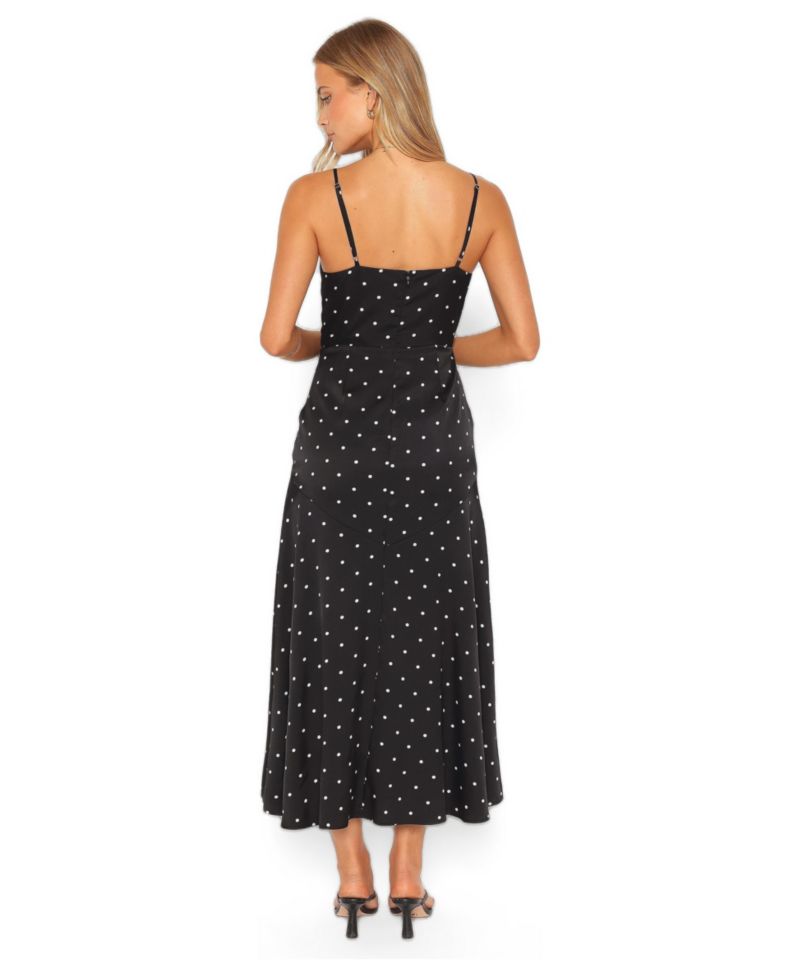 Women's Eluna V-Neck Polka-Dot A-Line Midi Dress