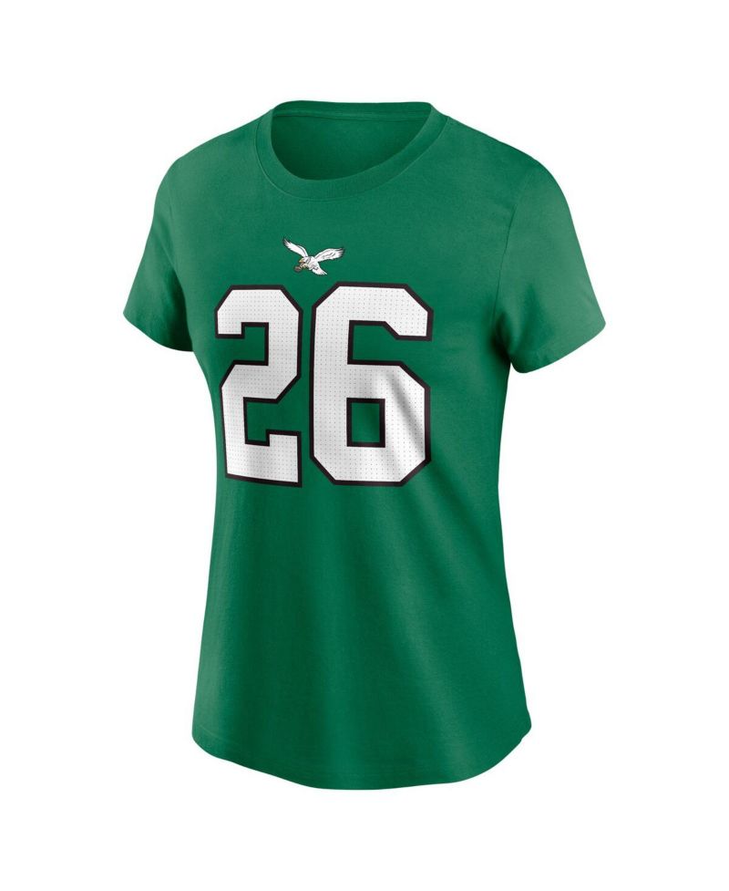 Women's Saquon Barkley Kelly Green Philadelphia Eagles Player Name & Number T-Shirt