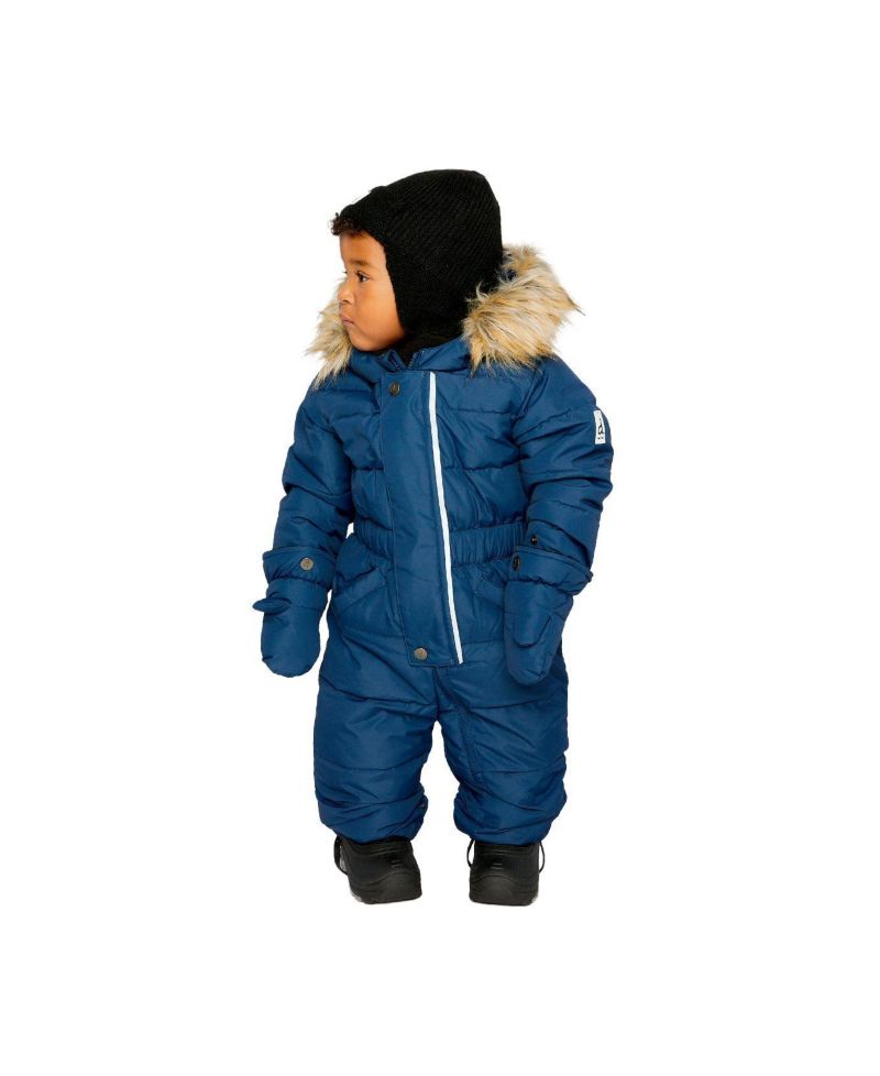 Baby Unisex Original One Piece Puffy Snowsuit with Removable Mittens and Boots.