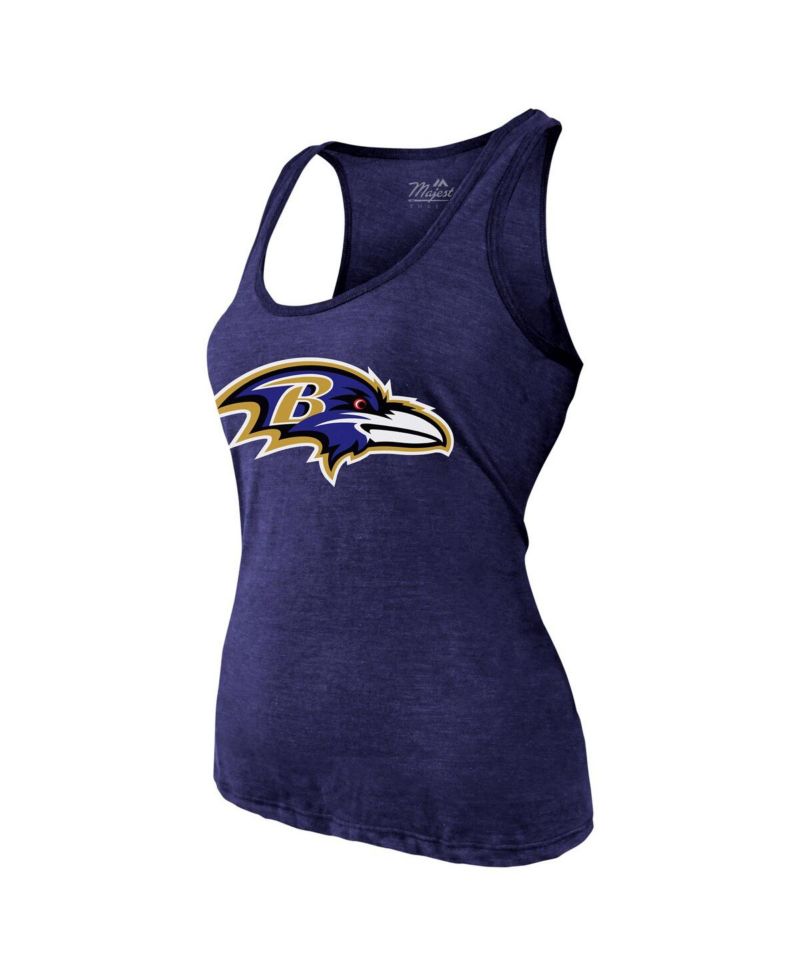 Women's Lamar Jackson Purple Baltimore Ravens Name & Number Tri-Blend Tank Top