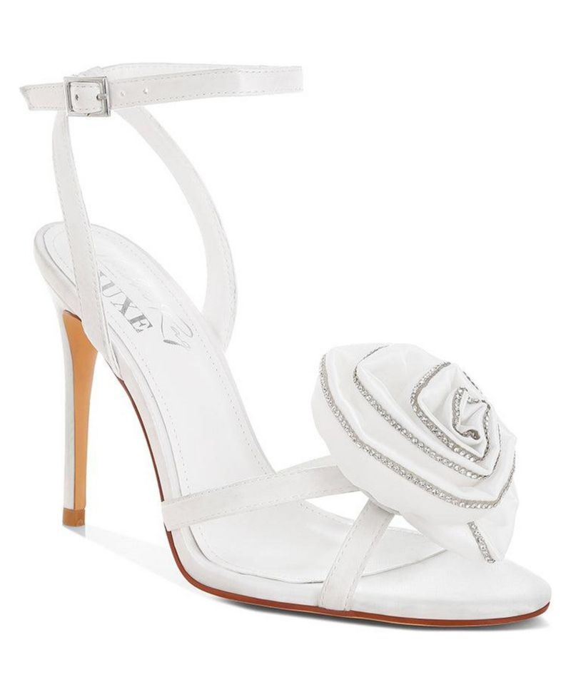Women's Candela Floral Rhinestone Accent Heel Sandals