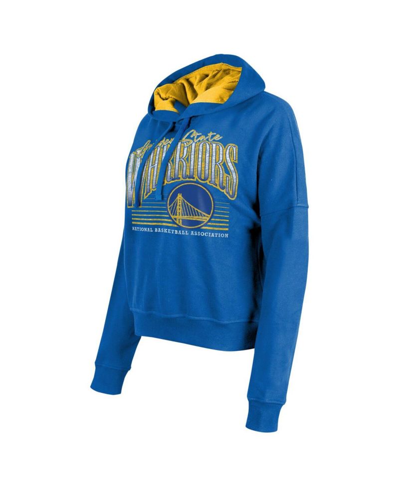 Women's Royal Golden State Warriors Boxy Pullover Hoodie