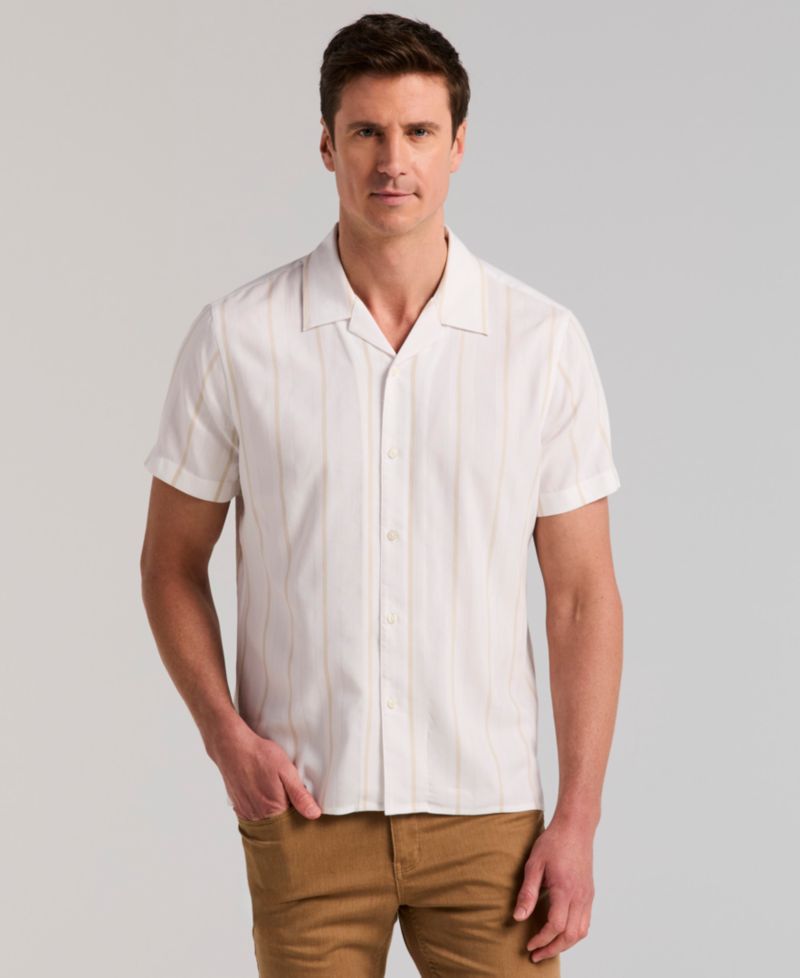 Men's Striped Camp Shirt