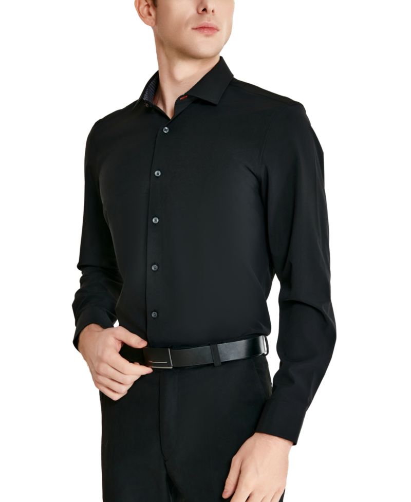 Men's Slim-Fit Solid Poplin Dress Shirt