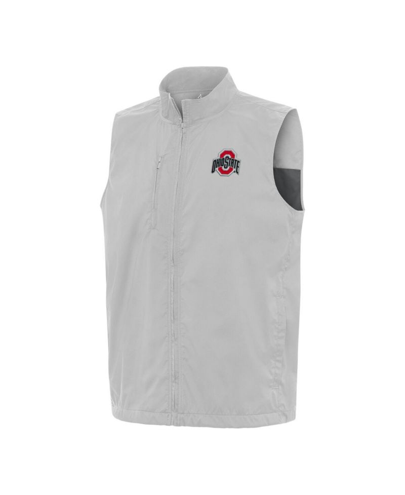 Men's Gray Ohio State Buckeyes Brisk Full-Zip Vest
