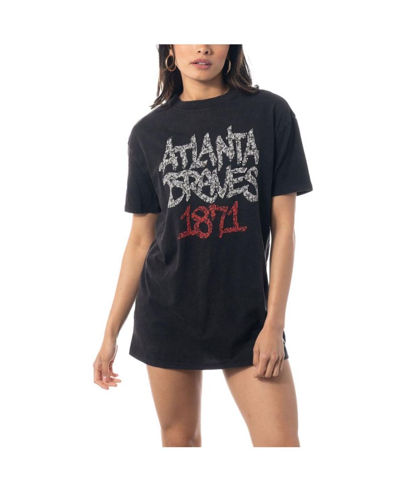 Women's Black Atlanta Braves T-shirt Dress
