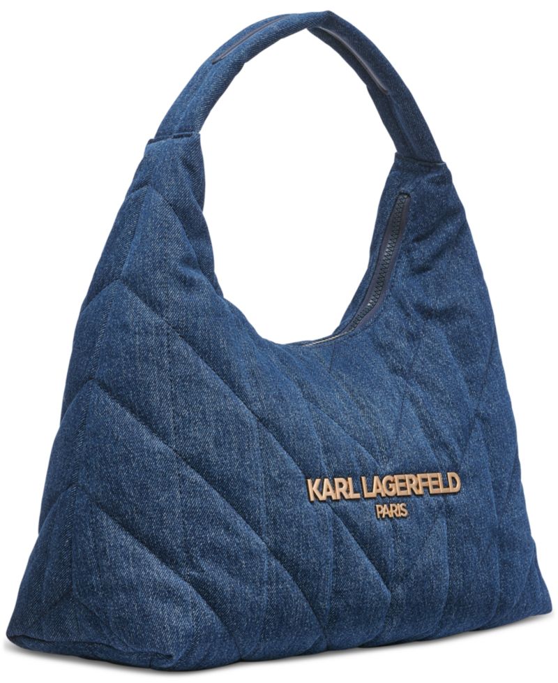 Voyage Quilted Denim Hobo Bag