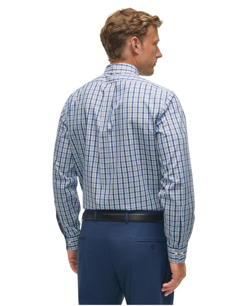 Men's Regular-Fit Check Pinpoint Dress Shirt