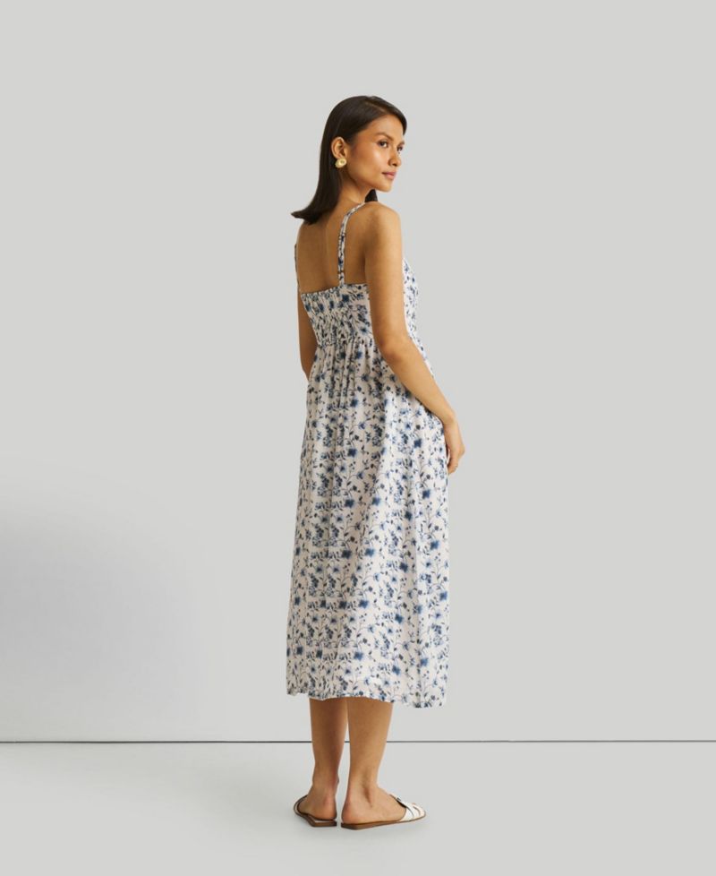 Women's Strappy Gathered Midi Dress