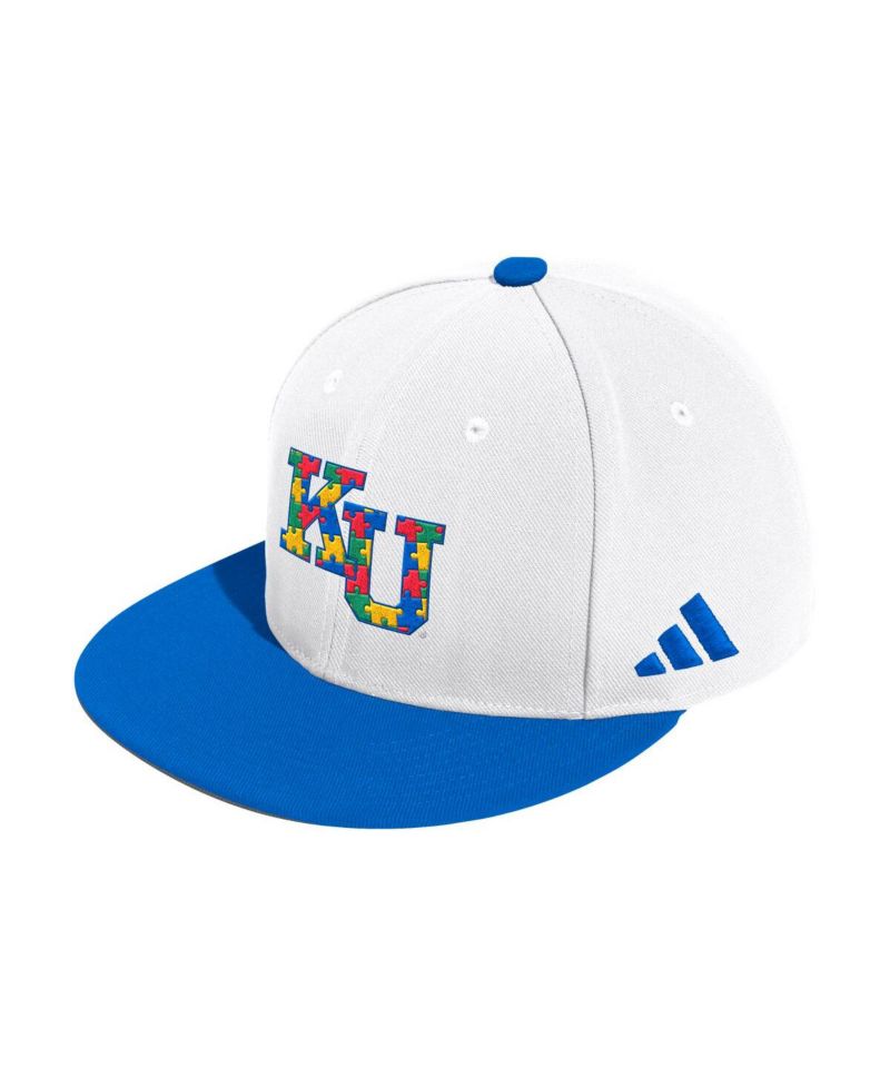 Men's White Kansas Jayhawks On-Field Fitted Baseball Hat