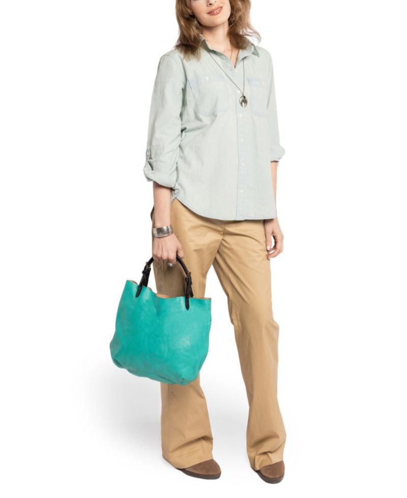 Dip Dye Mini Leather Crossbody Tote Bag