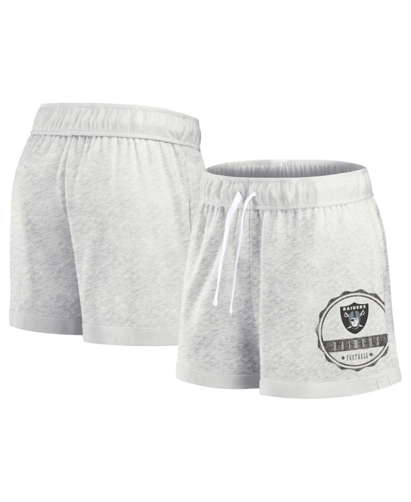 Women's Oatmeal Las Vegas Raiders Vintage Badge Shorts