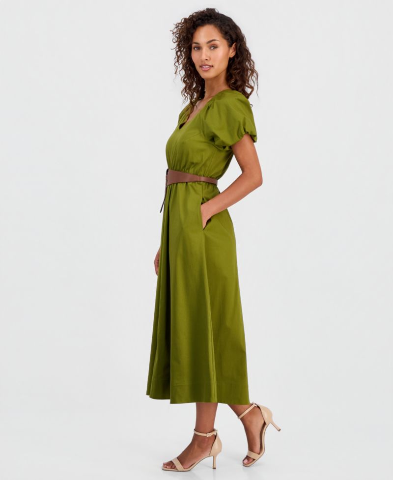 Women's Belted Midi Dress