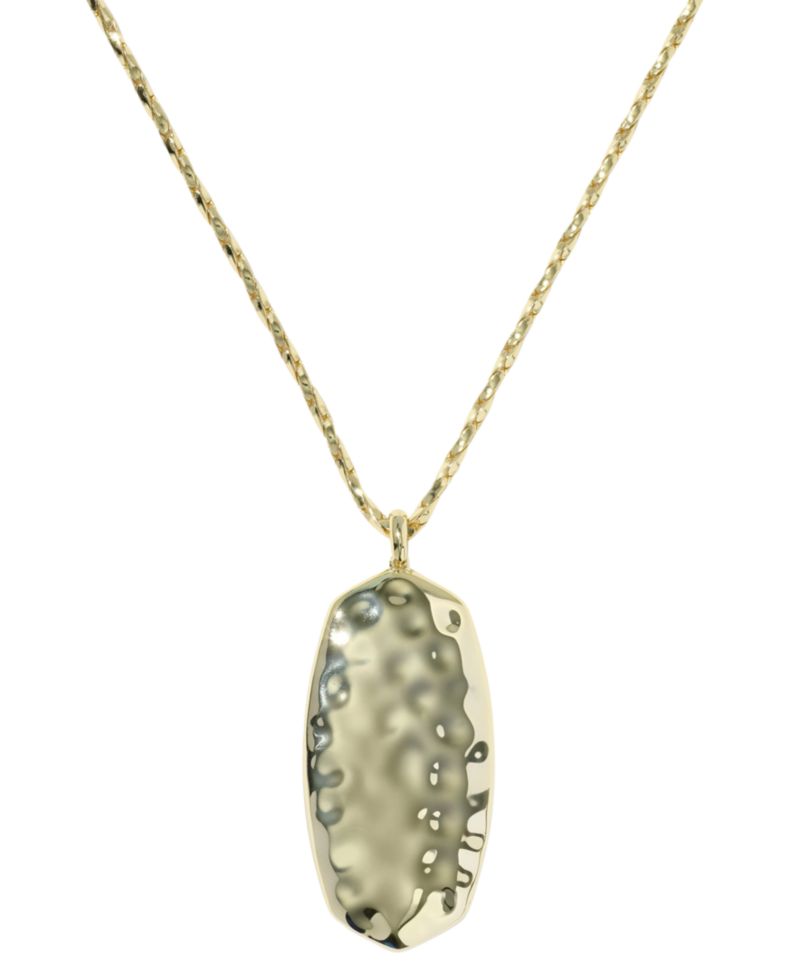 Glass Danielle Riveted Hammered Long Pendant Necklace
