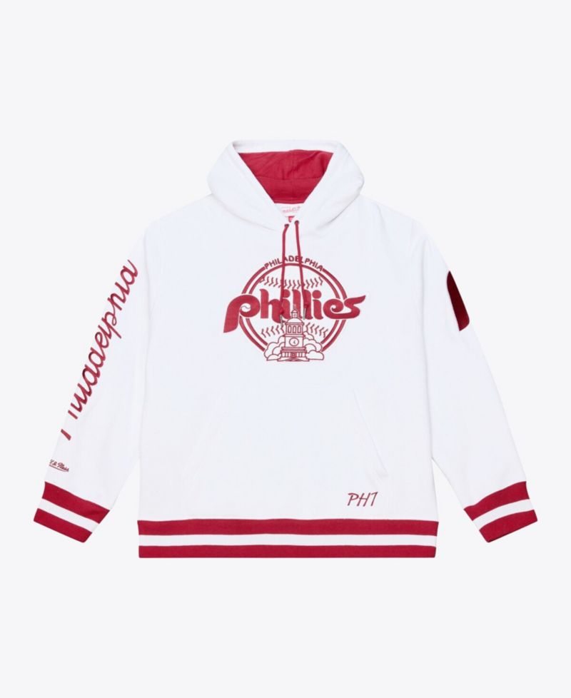 Men's White Philadelphia Phillies Cooperstown Collection Fleece Hoodie