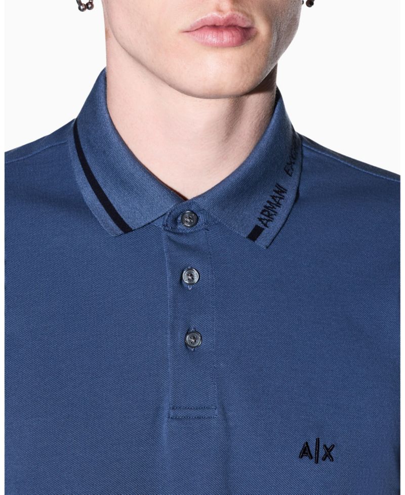 Men's Pique Tipping Wording Polo Shirt