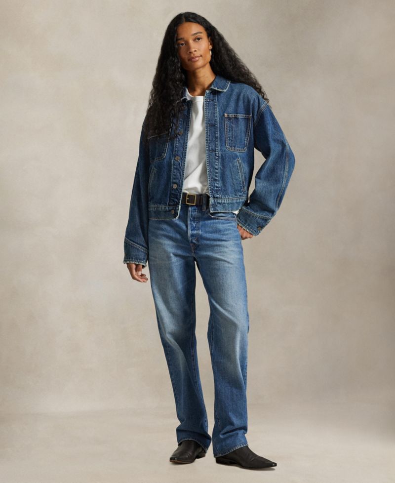 Women's Spread Collar Denim Jacket