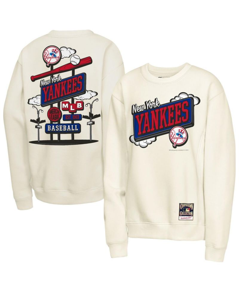 Big Boys and Girls Natural New York Yankees Retro Billboard Sweatshirt