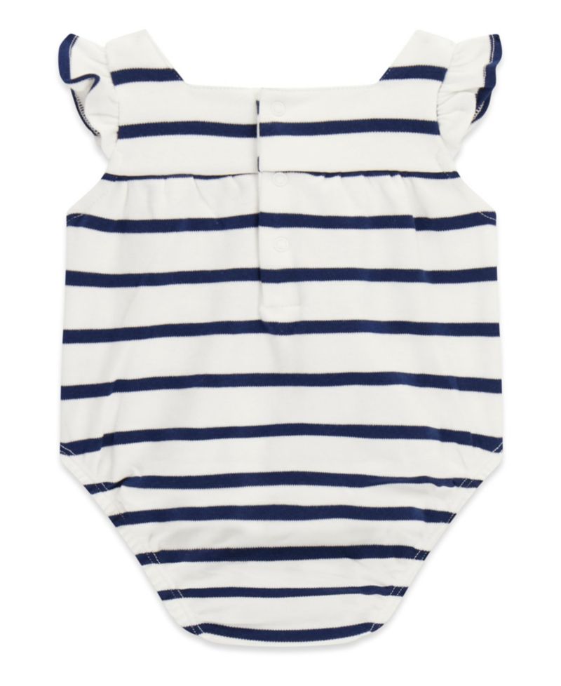 Baby Girls' Yarn Dye Interlock Short-Sleeve Bodysuit