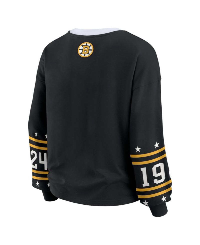 Women's Black Boston Bruins Long-Sleeve Sport T-Shirt