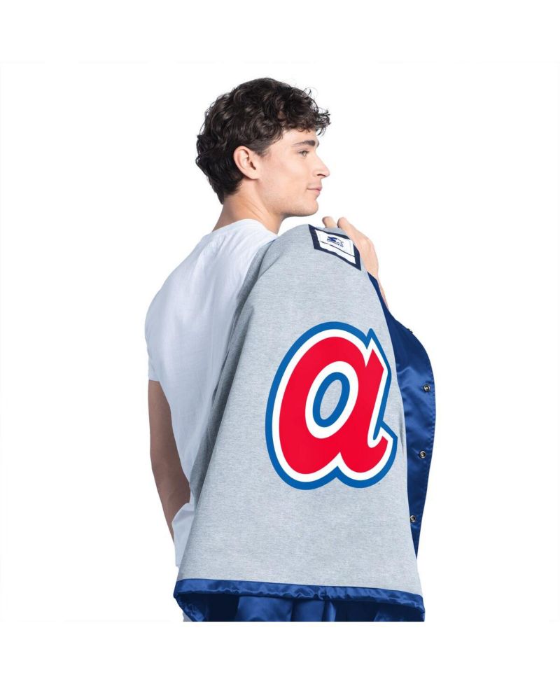 Men's Royal Atlanta Braves Cooperstown Collection Point Man Full-Snap Coaches Jacket