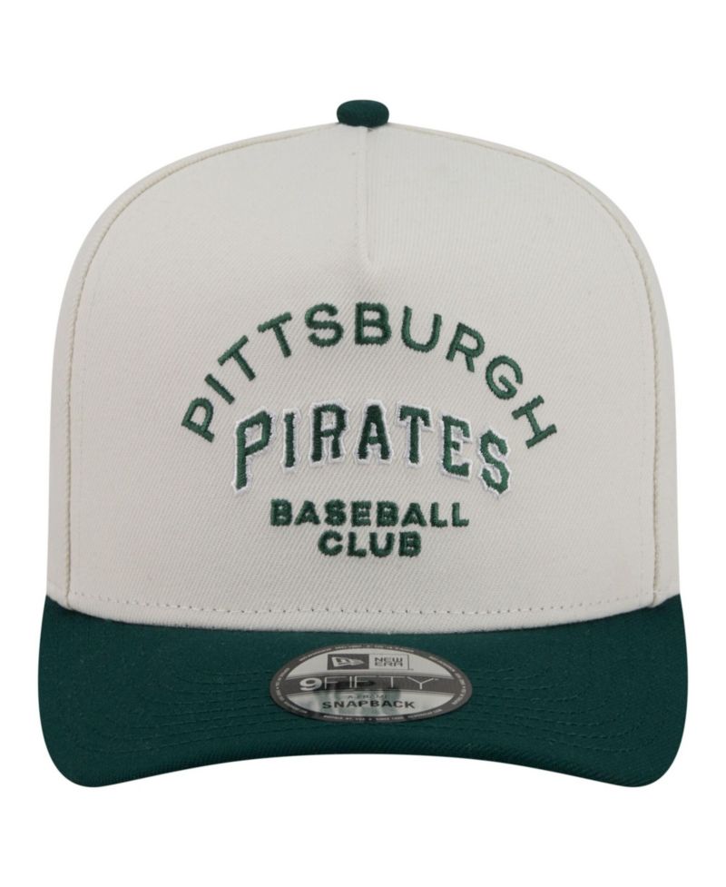 Men's Cream/Dark Green Pittsburgh Pirates Chrome A-Frame 9FIFTY Snapback Hat