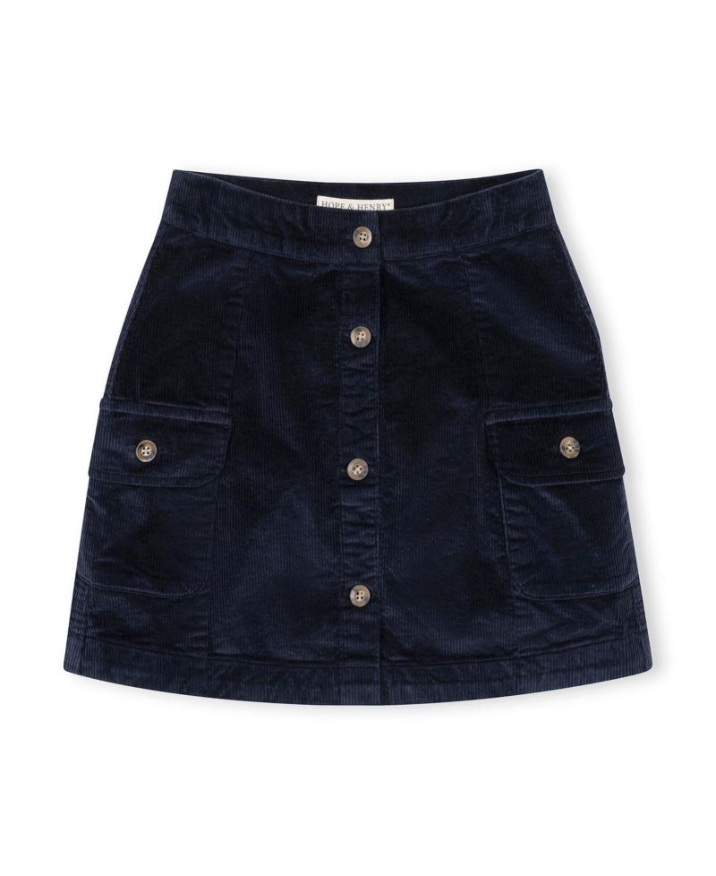 Toddler Girls Organic Corduroy Button Front Skirt