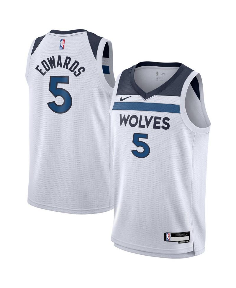Big Boys and Girls Anthony Edwards White Minnesota Timberwolves Swingman Jersey - Association Edition