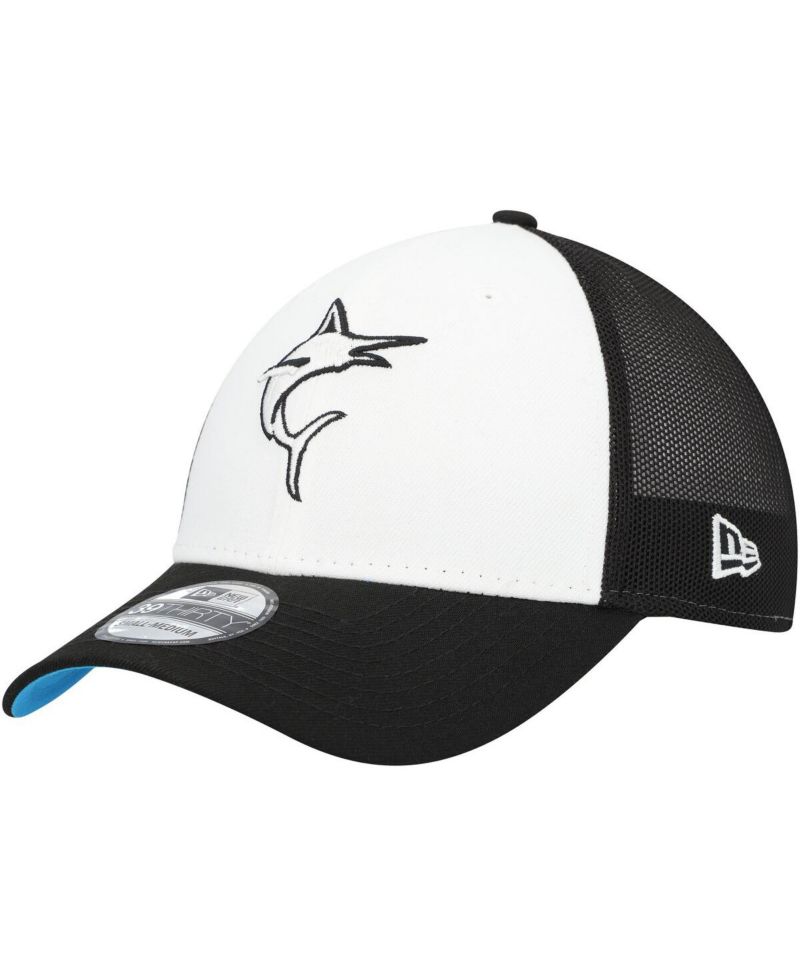 Men's Black/White Miami Marlins 2023 On-Field Batting Practice 39THIRTY Flex Hat