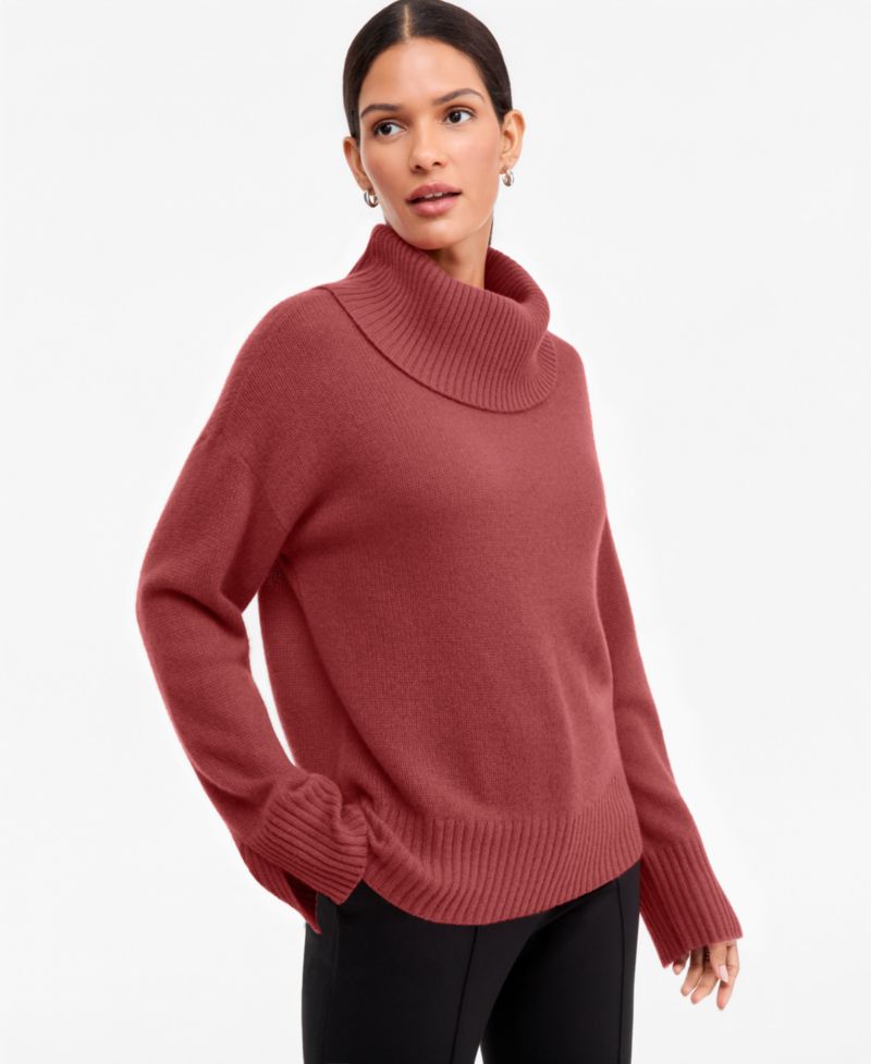 Women's 100% Cashmere Relaxed Turtleneck Sweater